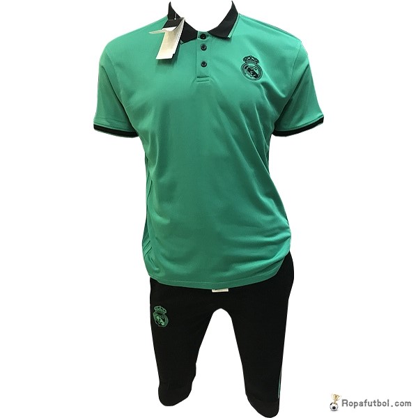 Polo Real Madrid Conjunto Completo 2017/18 Verde Negro